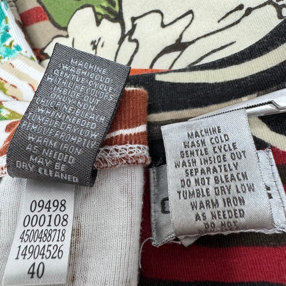 Set of 2 CHICO'S Cotton Knit Top LG (2) Tropical & Floral Prints Casual Stretch - Picture 10 of 10